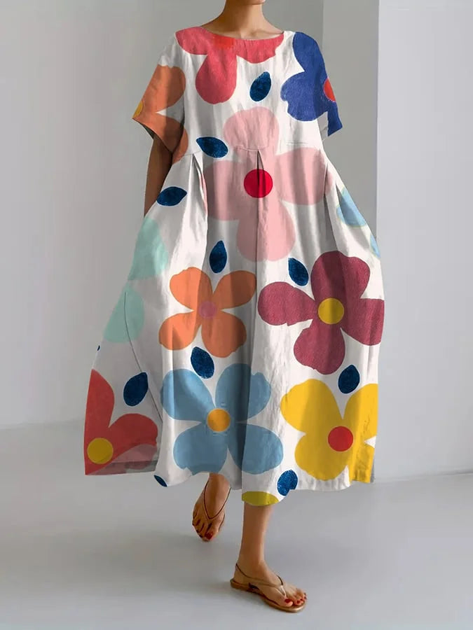 VALENTINA | Abito Floreale Estivo con Taglio Lusinghiero e Libertà di Movimento