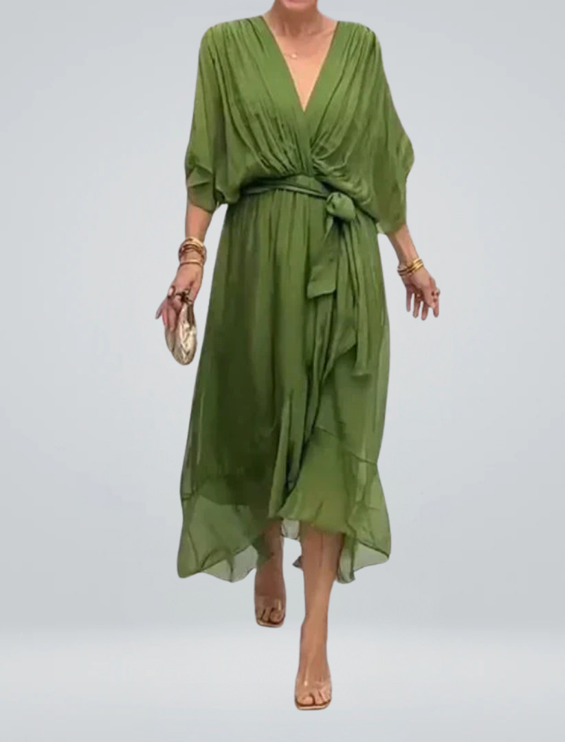 GINEVRA | Abito Lungo Elegante con Scollo Femminile