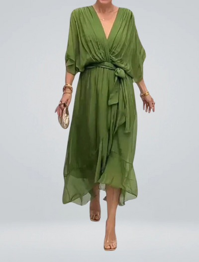 GINEVRA | Abito Lungo Elegante con Scollo Femminile