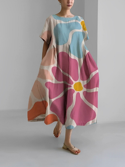 VALENTINA | Abito Floreale Estivo con Taglio Lusinghiero e Libertà di Movimento