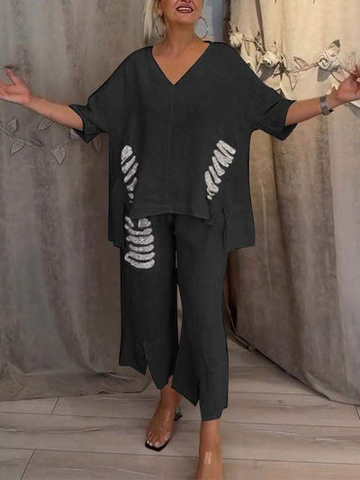 BIANCA | Completo Estivo a Due Pezzi con Eleganza Naturale e Comfort Fluttuante per Giornate Soleggiate